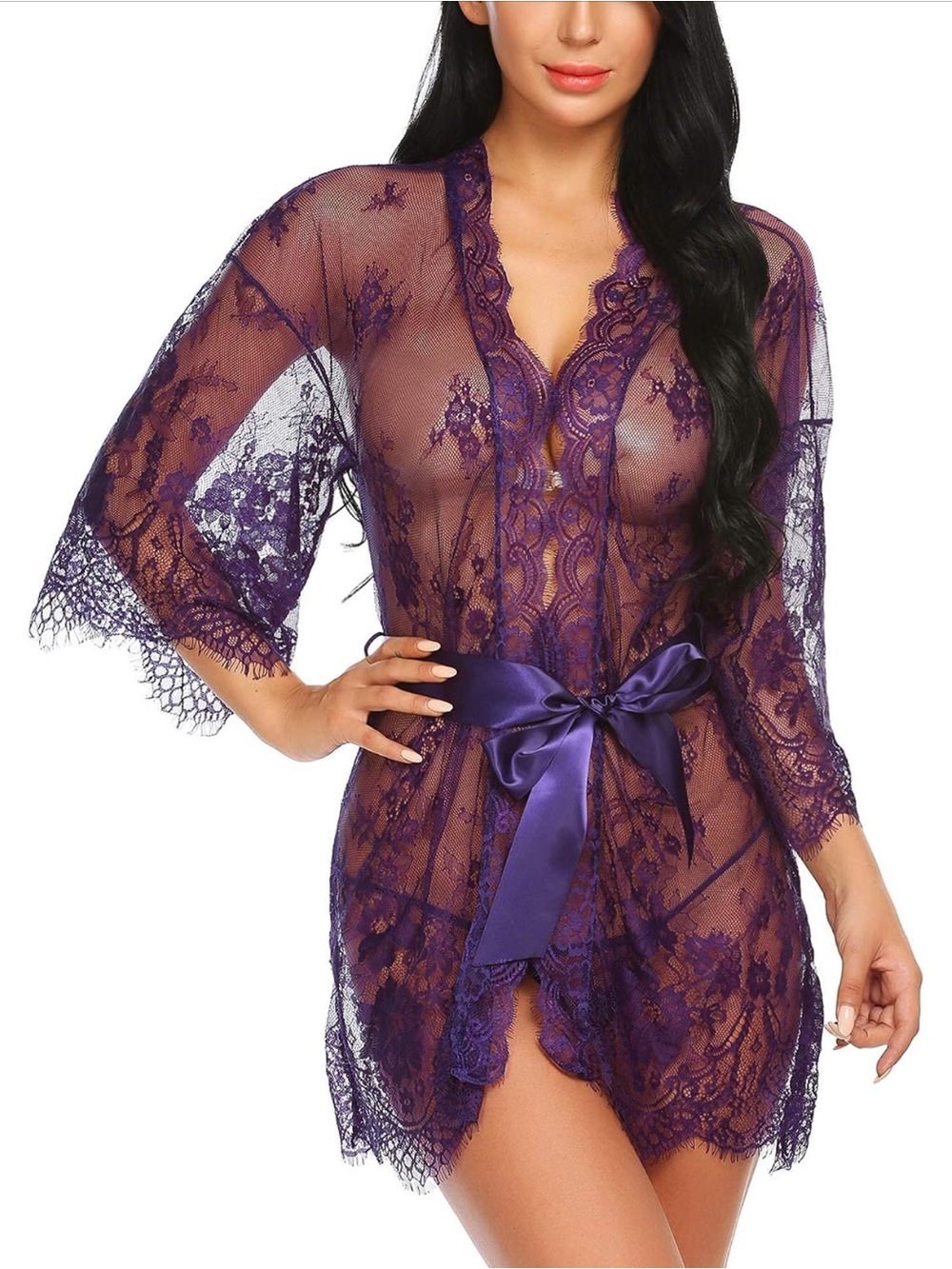 Avidlove Women's Lace Kimono Robe Babydoll Lingerie